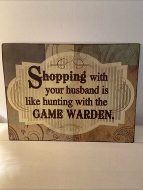 Vintage Style Decorative Humor Tin Sign Shopping With Your Husband